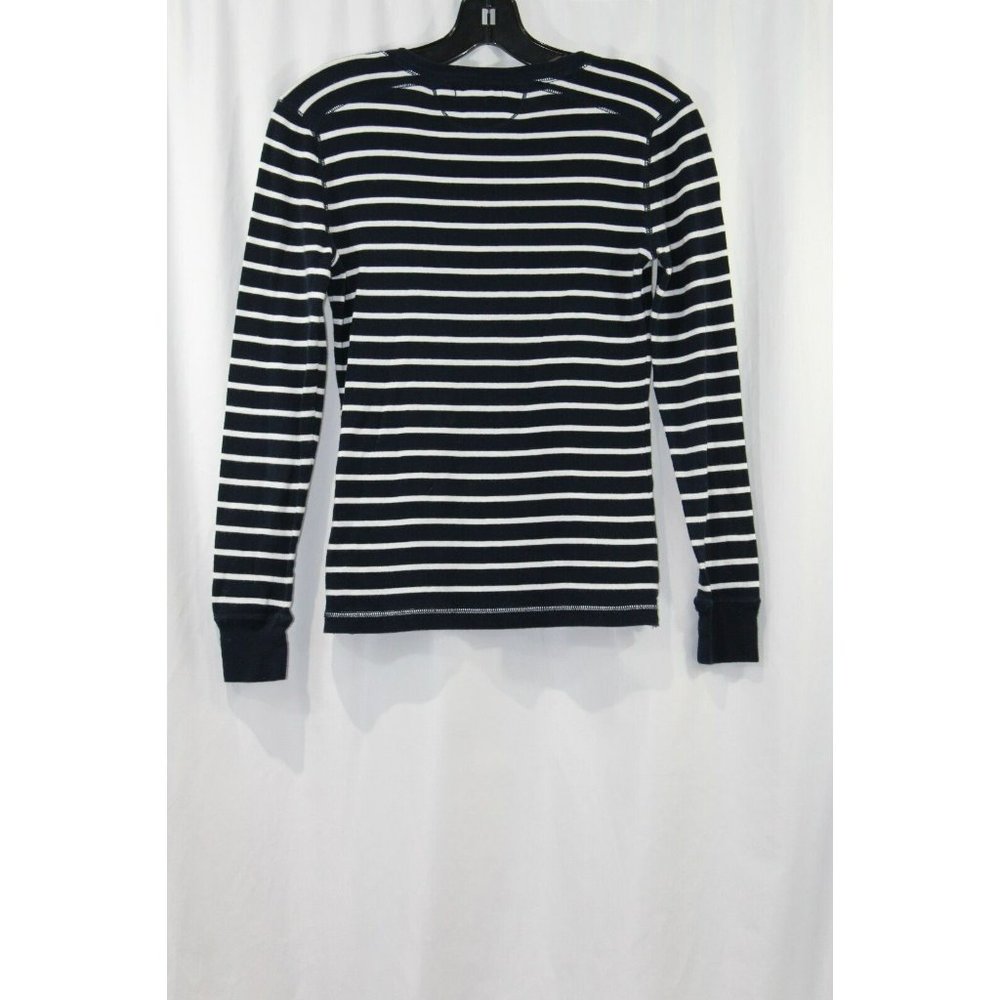 Lauren Ralph Lauren Womens Blue White Striped Cotton Long Sleeve Top PXS - Picture 4 of 5